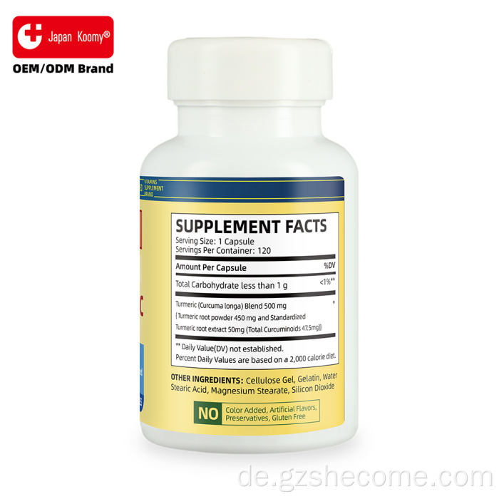 Kurkuma-Curcumin-Kapseln, antioxidative Gelenkunterstützung